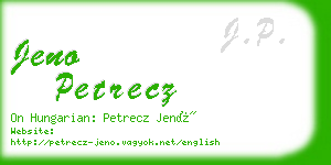 jeno petrecz business card